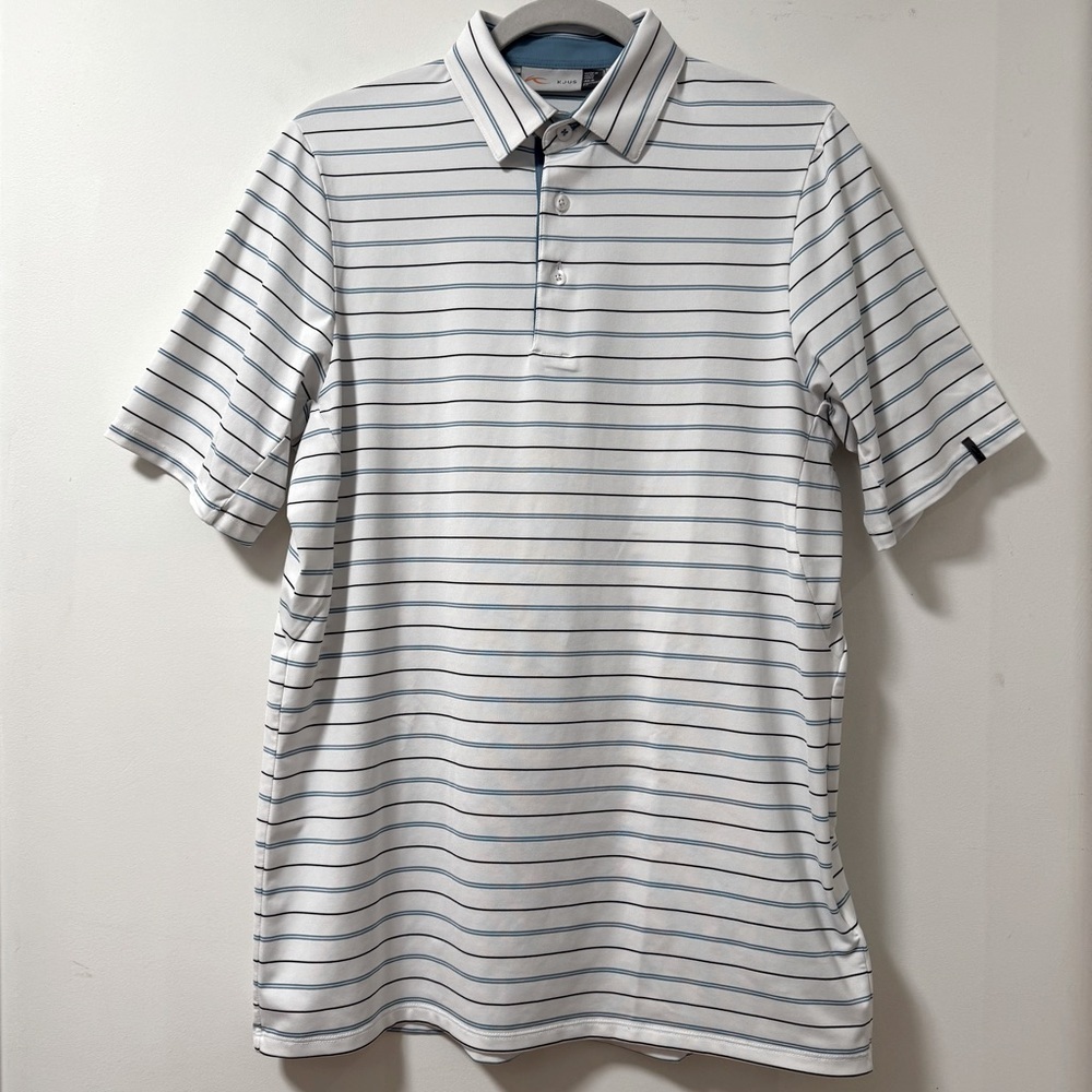 KJUS Polo Shirt Comfort Fit UPF50+ Golf Performance Striped Short Sleeve Small